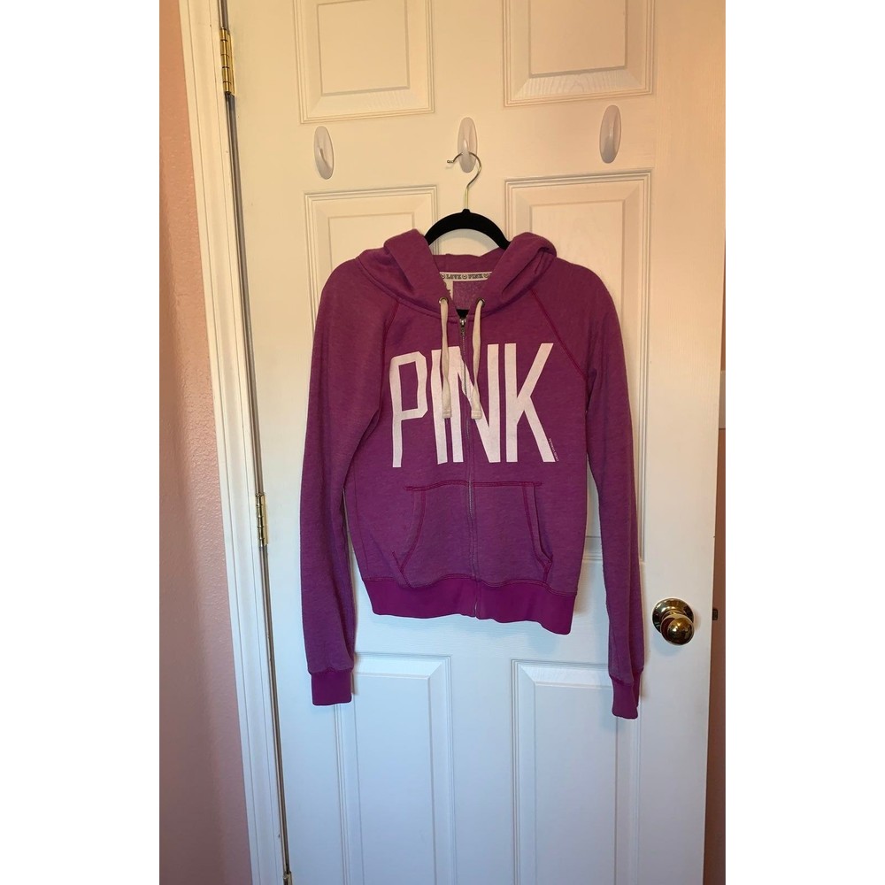 Size XS Purple Victorias Secret PINK Zip-Up Hoodie